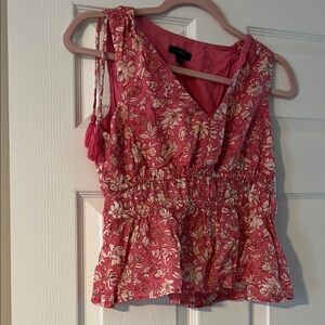 J. Crew Pink Floral Blouse